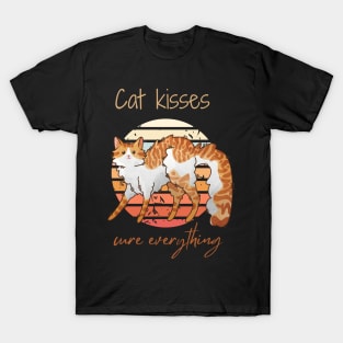 Cat kisses cure everything - Red Bicolor Furbaby - Gifts for Cat Lovers T-Shirt